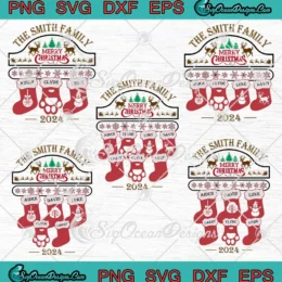 Custom Name The Smith Family SVG - Merry Christmas 2024 Bundle SVG PNG, Cricut File