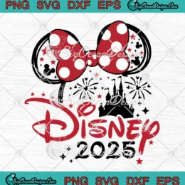 Disney 2025 Minnie Head Fireworks SVG - Disney Family Vacation SVG PNG, Cricut File