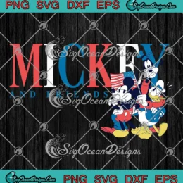 Disney Mickey And Friends SVG - American Retro Crew Patriotic SVG PNG, Cricut File