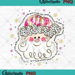 Glitter Christmas Santa Claus PNG - Pink Christmas Gift PNG Clipart, Digital Download