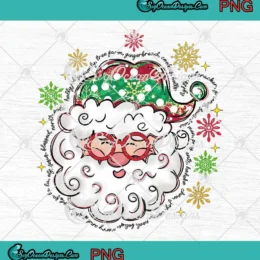 Glitter Santa Claus Christmas PNG - Merry Xmas Holiday PNG Clipart, Digital Download