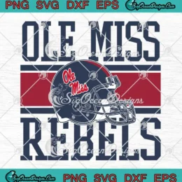 Ole Miss Rebels Football Vintage SVG - Gameday Football Helmet SVG PNG, Cricut File