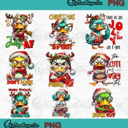 Sarcastic Grumpy Duck Christmas PNG - Grumpy Duck Bundle PNG Clipart, Digital Download