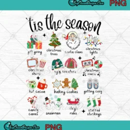 'Tis The Season Xmas Elements PNG - Retro Merry Christmas PNG Clipart, Digital Download