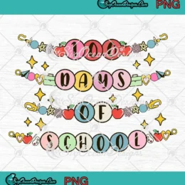 100 Days Of School Bracelet PNG - Cute Little Girl Teachers PNG Clipart, Digital Download