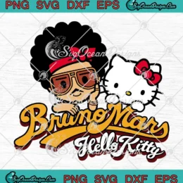 Bruno Mars x Hello Kitty SVG - Sanrio Collaboration SVG PNG, Cricut File