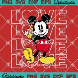 Disney Mickey Mouse Love SVG - Disney Valentine's Day SVG PNG, Cricut File