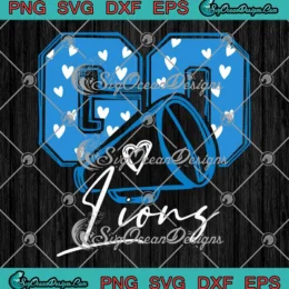 Go Cheer Lions Leopard SVG - Go Detroit Lions Football SVG PNG, Cricut File