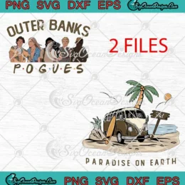 Outer Banks Pogues SVG - Paradise On Earth Vintage SVG PNG, Cricut File