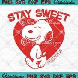 Peanuts Snoopy Stay Sweet SVG - Cute Valentine's Day SVG PNG, Cricut File