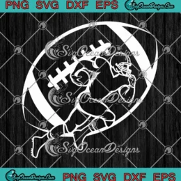 Football Player With Ball SVG - American Football SVG PNG, Cricut File