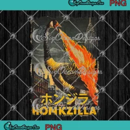 Honkzilla Goose Retro Meme PNG - Japanese Honkzilla Silly Goose PNG Clipart, Digital Download