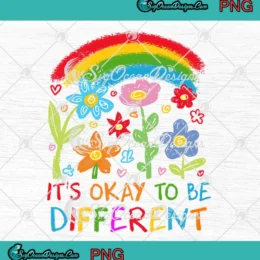 It's Okay To Be Different PNG - Boho Autism Awareness PNG Clipart, Digital Download