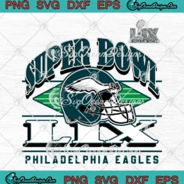 Vintage Super Bowl LIX 2025 SVG - Philadelphia Eagles Football Helmet SVG PNG, Cricut File