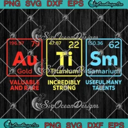 Autism Periodic Table Elements SVG - Autism Awareness SVG PNG, Cricut File