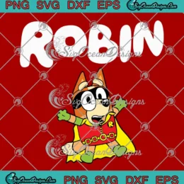 Bluey Bingo Robin Dog SVG - Bluey Marvel Superhero SVG PNG, Cricut File