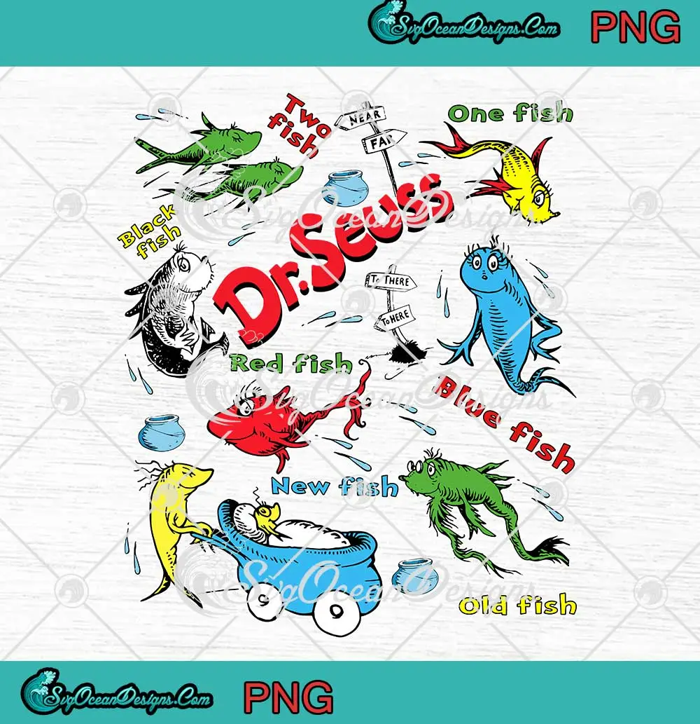 Dr.-Seuss-One-Fish-Two-Fish-PNG---Red-Fish-Blue-Fish-PNG---Read-Across-America-PNG-Clipart,-Digital-Download Dr. Seuss One Fish Two Fish PNG - Red Fish Blue Fish PNG - Read Across America PNG Clipart, Digital Download