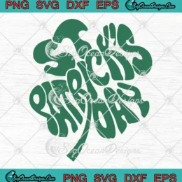 Irish Shamrock Word Art SVG - Happy St. Patrick's Day SVG PNG, Cricut File