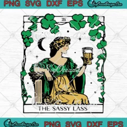 The Sassy Lass Tarot Card SVG - Funny Patrick's Day SVG PNG, Cricut File