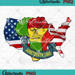 Juneteenth 1865 Strong Hand PNG - American Flag Black History PNG Clipart, Digital Download