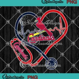Stethoscope Heartbeat Cardinals PNG - St. Louis Cardinals PNG Clipart, Digital Download