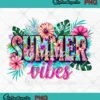 Tropical Floral Summer Vibes PNG - Summer Holiday PNG Clipart, Digital Download