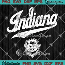 Indiana Hoosiers Mascot Script SVG - Indiana Hoosiers Bison SVG PNG, Cricut File