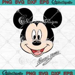 Disney Mickey Mouse Face SVG - Mickey Cartoon Character Vintage SVG PNG, Cricut File