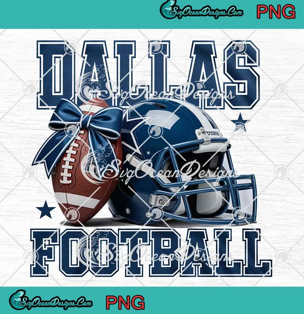 Dallas-Football-Bow-Game-Day-PNG---Dallas-Fans-Gift-PNG-Clipart,-Digital-Download Dallas Cowboys themed football bow design for game day, perfect for digital crafts.