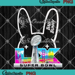 Bad Bunny Super Bowl LX 2026 PNG - Rainbow Logo Exclusive PNG Clipart, Digital Download