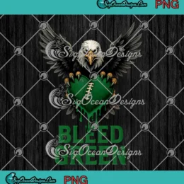 Bleed Green Eagle Football Heart PNG - Philadelphia Fan Game Day PNG Clipart, Digital Download