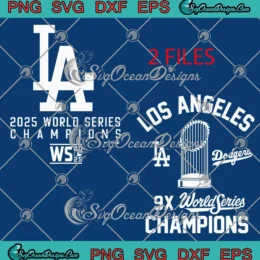 Los Angeles Dodgers Back To Back SVG - 9X World Series Champions 2025 Two Sided SVG PNG, Cricut File