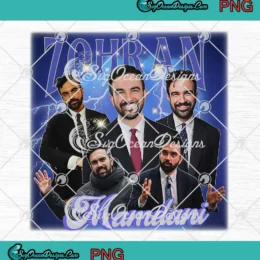 Zohran Mamdani NY Mayor Retro PNG - Vintage 90's Vote For Zohran PNG Clipart, Digital Download
