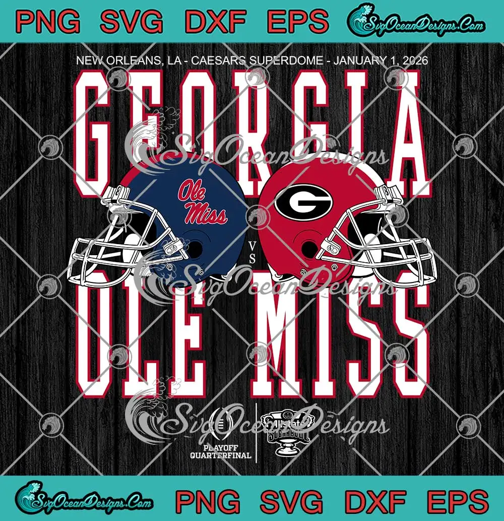 Allstate-Sugar-Bowl-2026-SVG---Georgia-Vs-Ole-Miss-Helmet-Matchup-SVG-PNG,-Cricut-File Allstate Sugar Bowl 2026 SVG - Georgia Vs Ole Miss Helmet Matchup SVG PNG, Cricut File