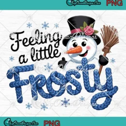 Crochet Yarn Feeling A Little Frosty PNG - Latch Crochet Snowman Christmas PNG Clipart, Digital Download