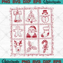 Whimsical Christmas Doodle SVG - Cute Xmas Gift SVG PNG, Cricut File