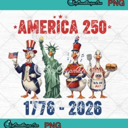 America 250 4th Of July Silly Geese PNG - America 250th Anniversary PNG Clipart, Digital Download