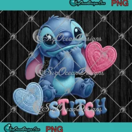 Disney Stitch Valentine Heart PNG - Lilo & Stitch Valentine's Day PNG Clipart, Digital Download