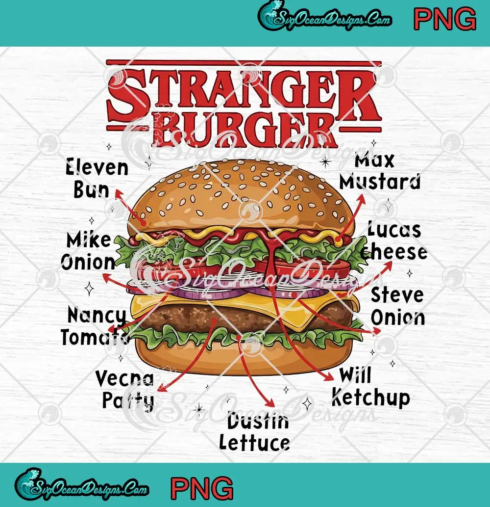 Stranger-Burger-Stranger-Things-PNG---Eleven-Bun-Mike-Onion-Max-Mustard-PNG-Clipart,-Digital-Download Stranger Burger Stranger Things PNG - Eleven Bun Mike Onion Max Mustard PNG Clipart, Digital Download