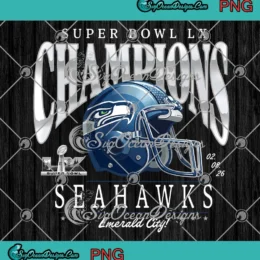 Seahawks Emerald City Helmet PNG - Super Bowl LX Champions PNG Clipart, Digital Download