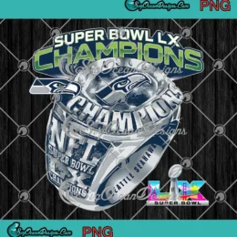Super Bowl LX Champions Ring PNG - Seattle Seahawks NFL Game Day PNG Clipart, Digital Download